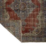 One-of-a-kind turkish handwoven vintage rug - rustic vintage charm 322x 225