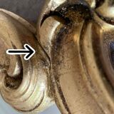 Golden resin rock mirror  42x68cm