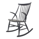 Black wooden rocking chair by Illum Wikkelso for Niels Eilersen model IW3, Denmark 1958