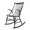 Rocking-chair en bois noir par Illum Wikkelso pour Niels Eilersen modèle IW3, Danemark 1958