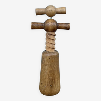 Old wooden corkscrew