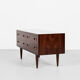 Midcentury Danish low chest of 2x2 drawers in rosewood by Hundevad 1960s