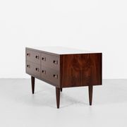 Midcentury Danish low chest of 2x2 drawers in rosewood by Hundevad 1960s