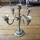 5-branch silver-plated metal candle holder