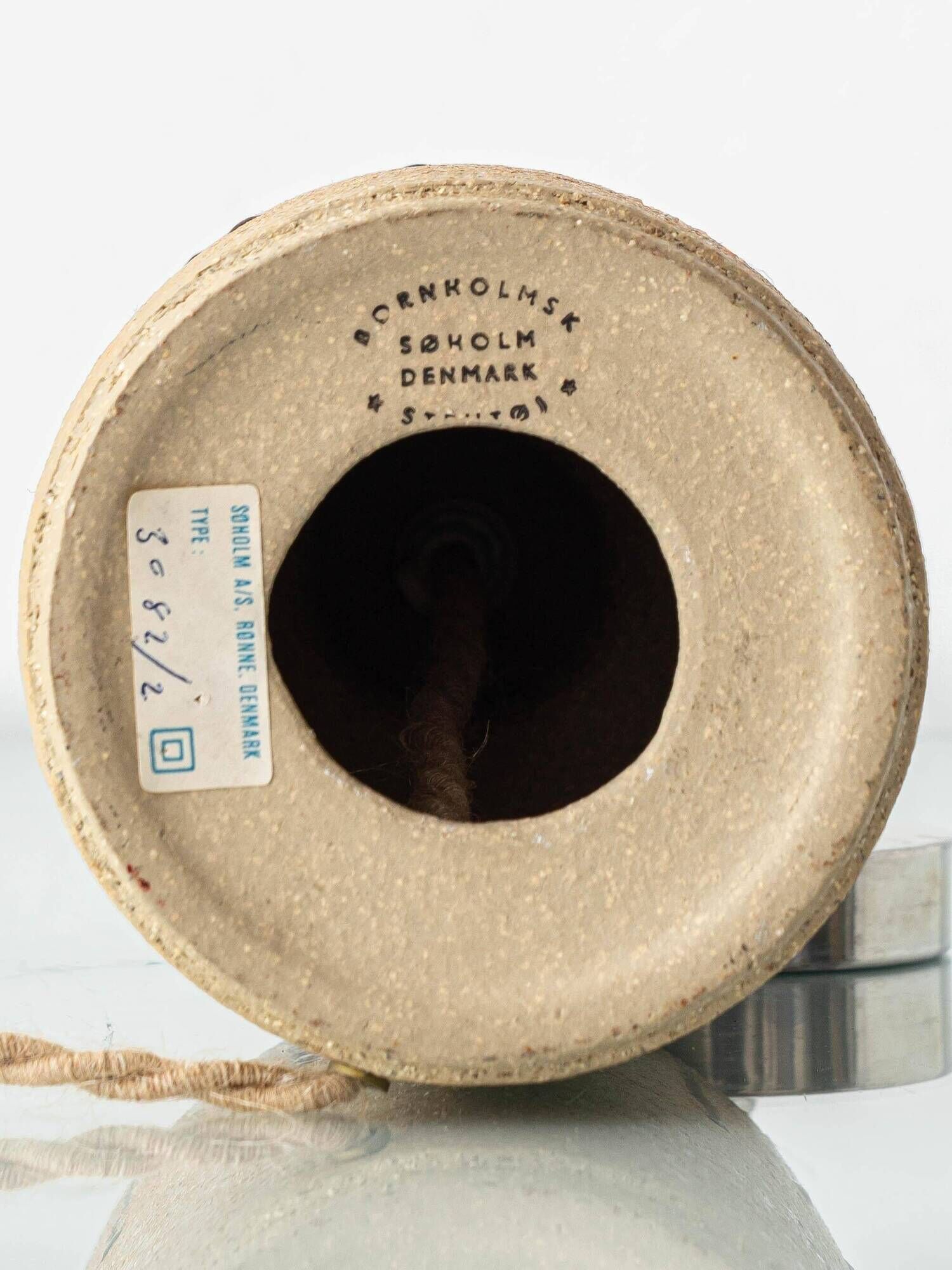 Søholm stoneware table lamp, organic contemporary, Denmark, 1960s, with new shade.