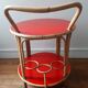 Bamboo and formica wheels serving table