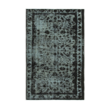 Hand-Knotted Antique Turkish 1980s 177 cm x 278 cm Black Rug