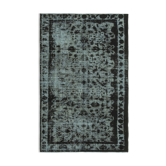 Hand-Knotted Antique Turkish 1980s 177 cm x 278 cm Black Rug