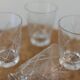 Small cups chiseled in vintage antique crystal