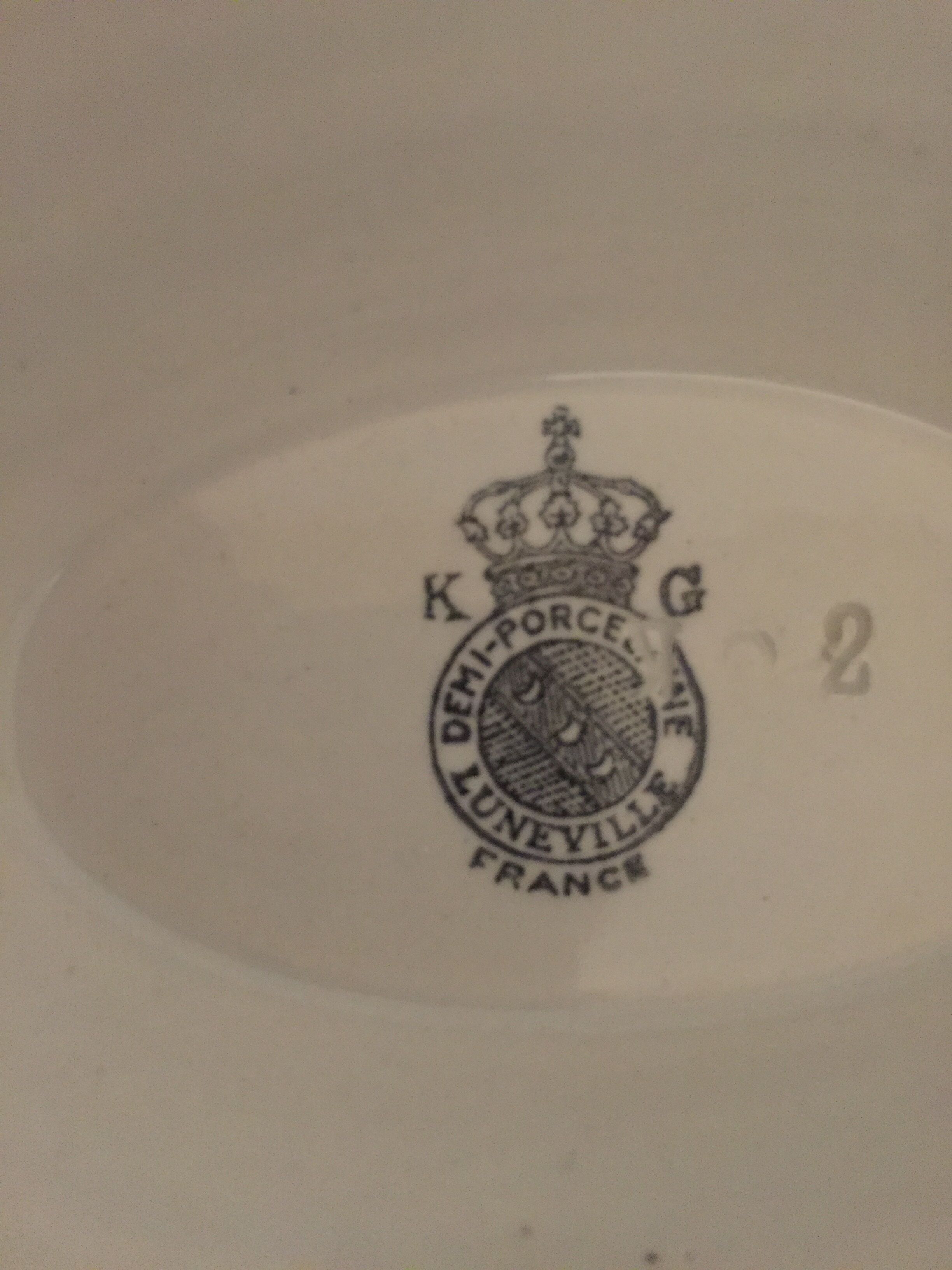 Lunéville porcelain saucière K-G