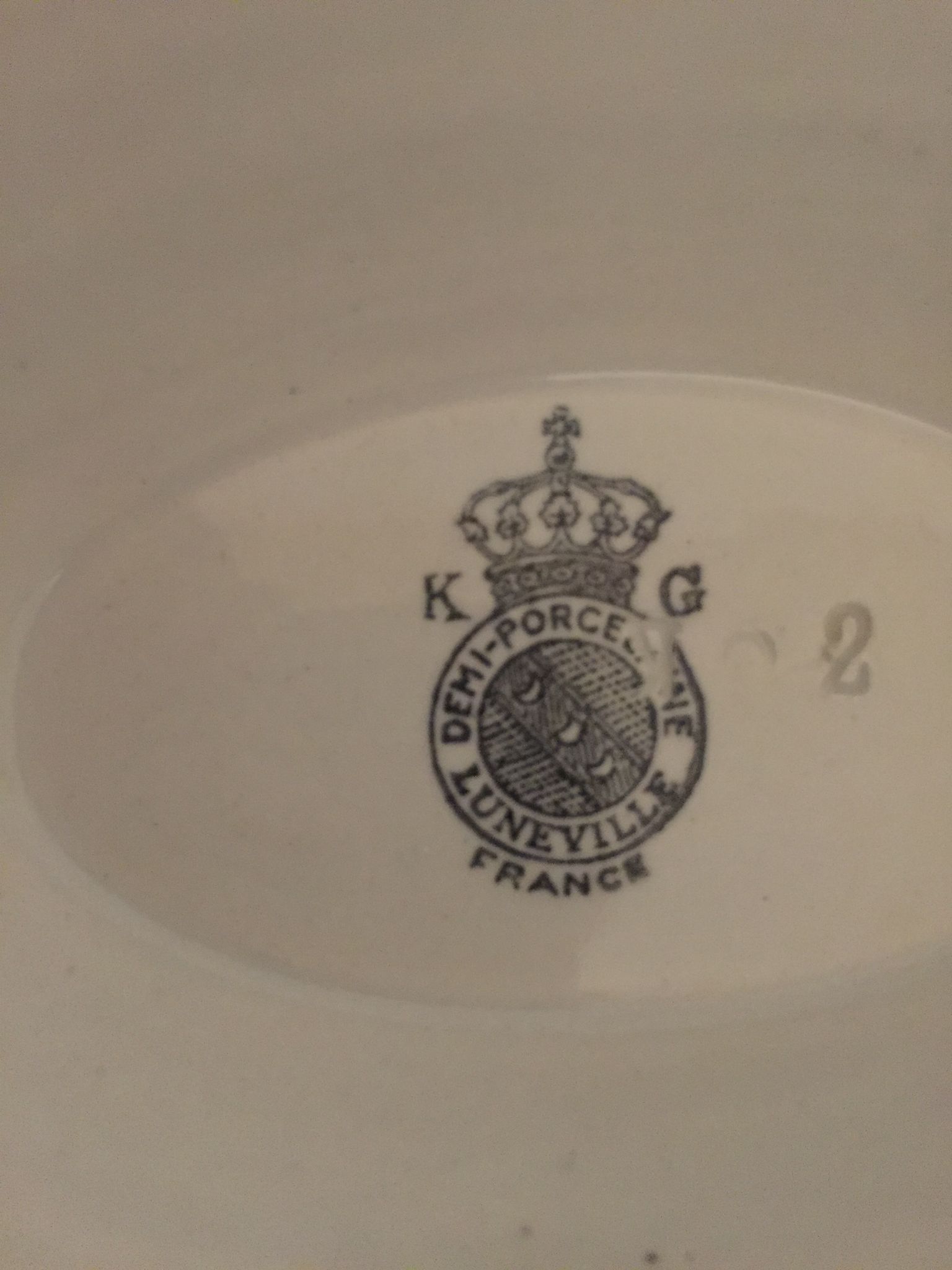 Lunéville porcelain saucière K-G