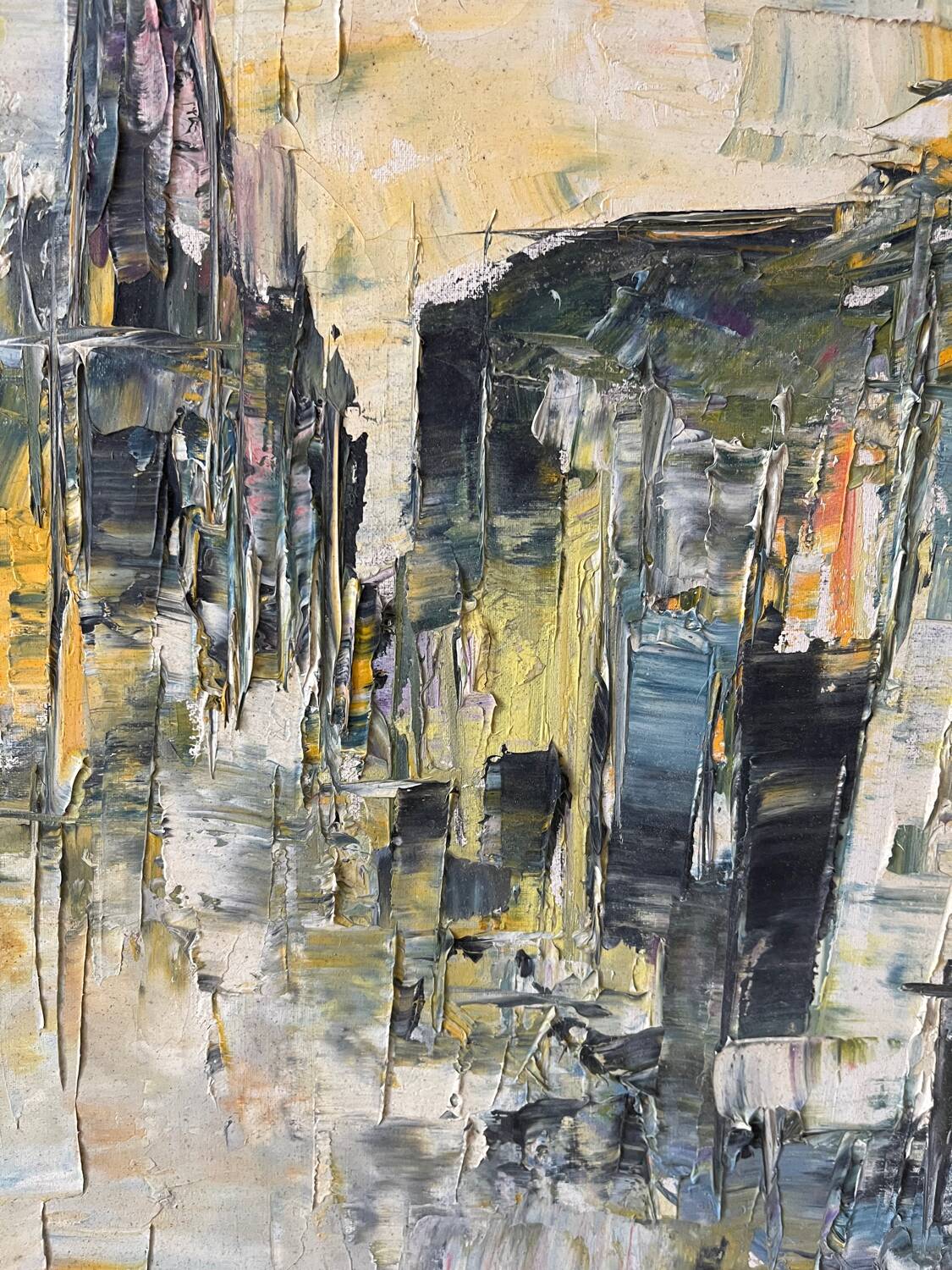 Main Street, knife technique, signed M Attal 1974