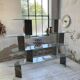Roche Bobois stone and glass sculpture shelf 1970s