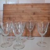 6 verres à porto gravés  années 60