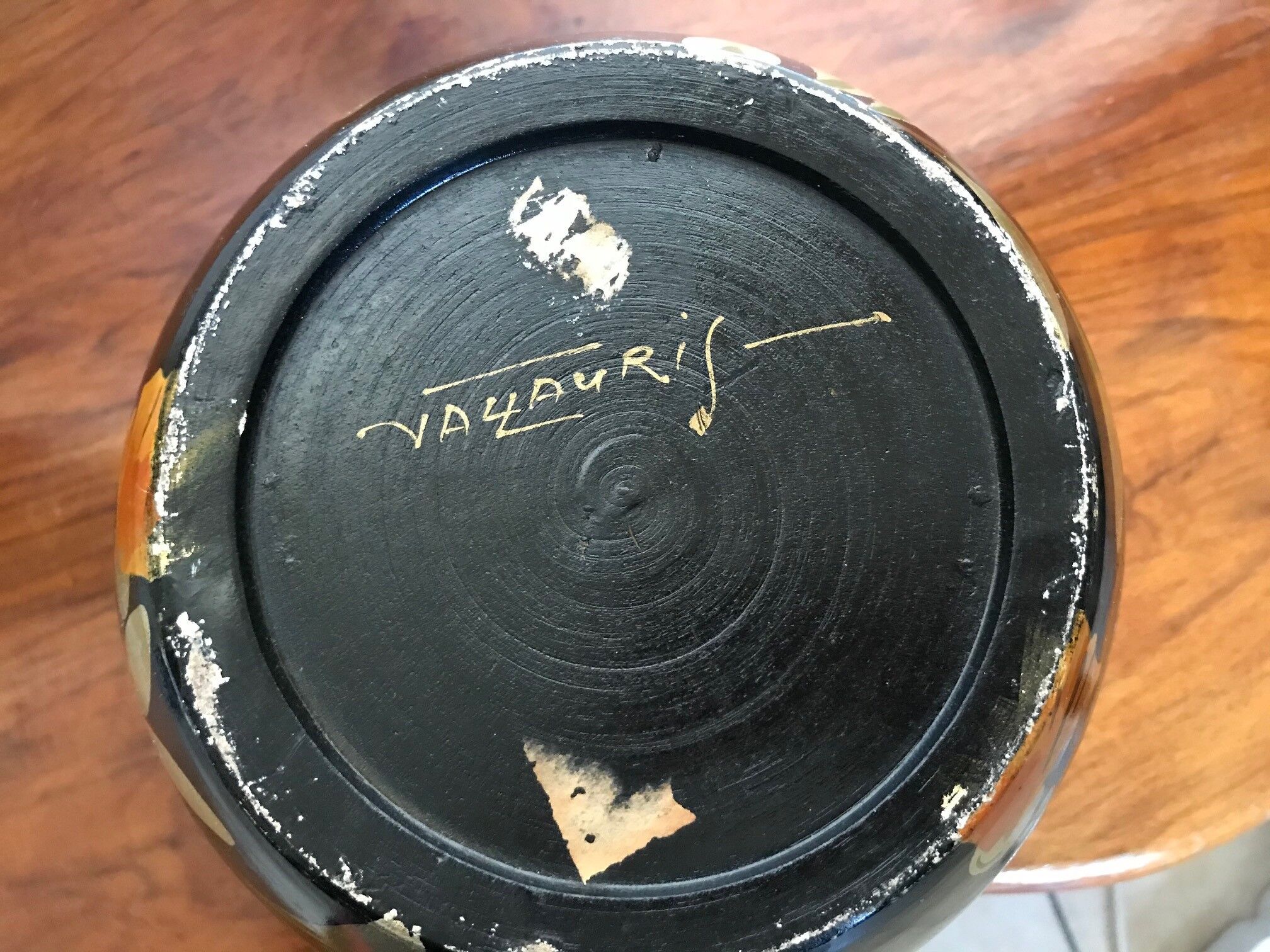 Cache pot faïence Vallauris signé Giraud début XXème