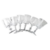 6 assorted crystal wine glasses