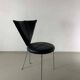6 black leatherette metal chairs from Lubke, Germany, 1990s