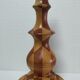 Lampe en bois tourné et incrustation de bois vintage