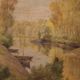 A. Corradi, Landscape, 1950, Oil on Panel, Framed