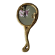 Miroir à main ovale en laiton