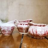 Collection of 3 milk jars in faience