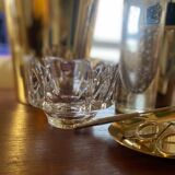 Vintage orrefors small crystal corona bowl , design by lars hellsten, sweden 1970s