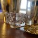 Vintage orrefors small crystal corona bowl , design by lars hellsten, sweden 1970s