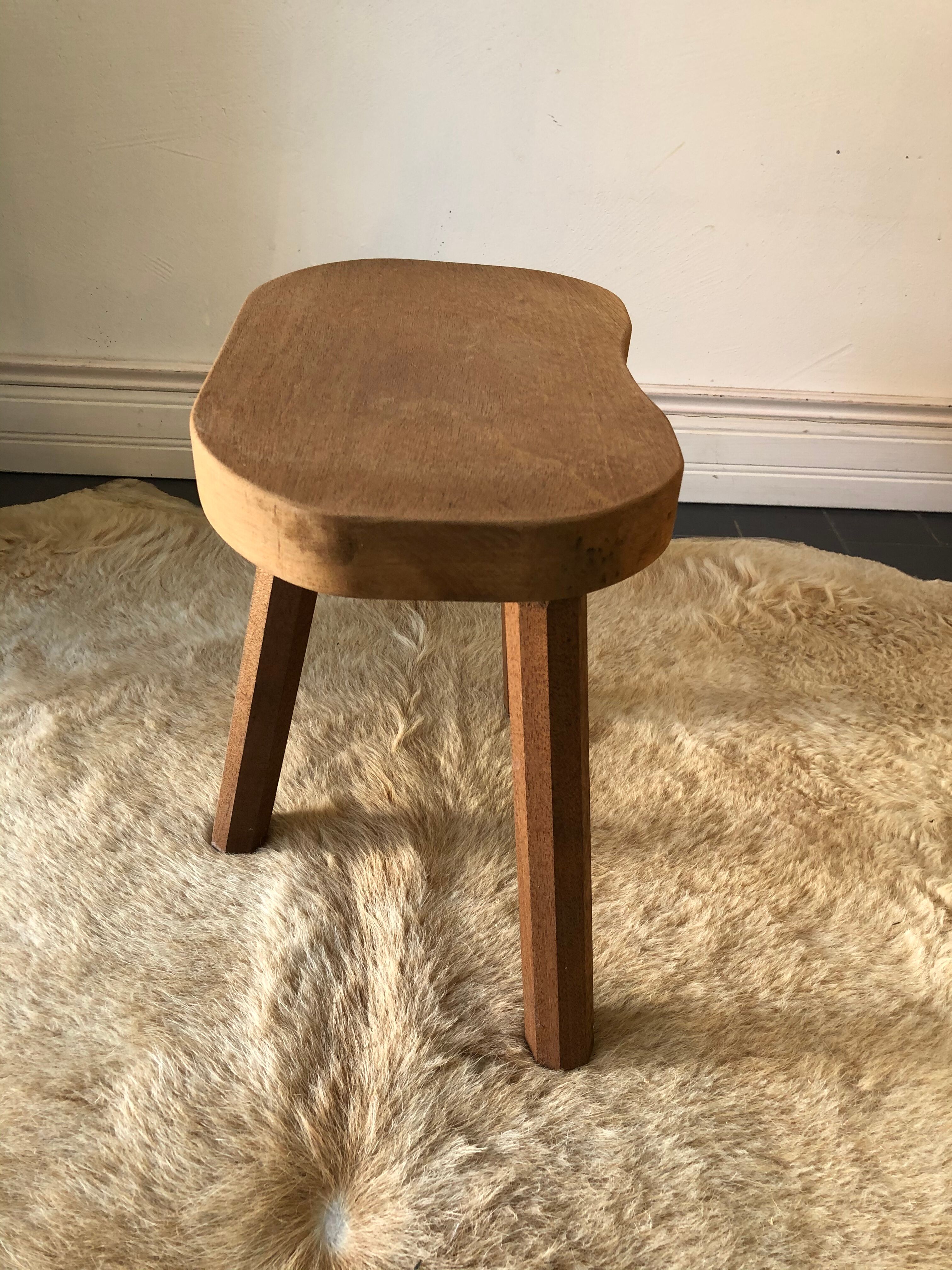 Vintage wooden tripod stool
