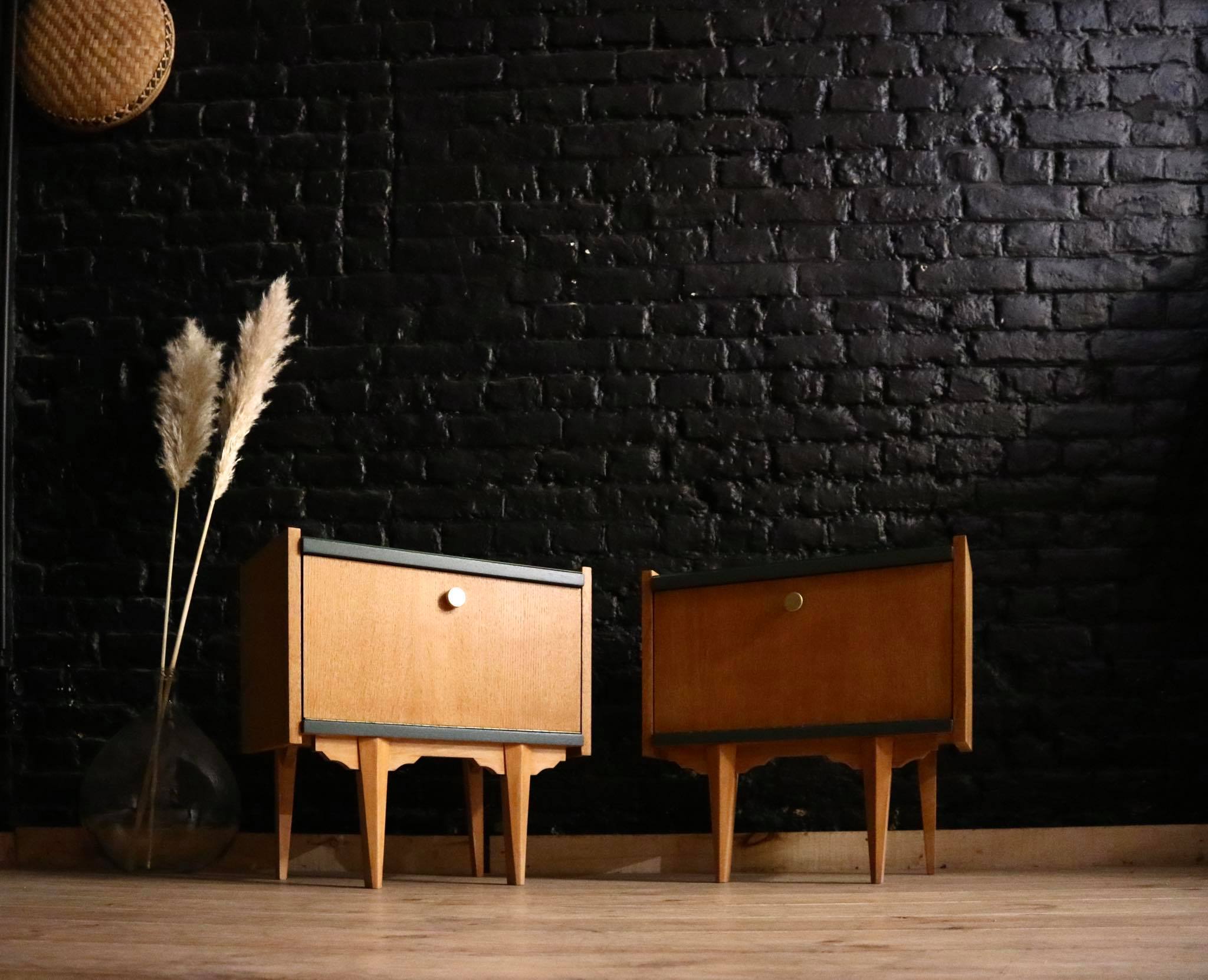 Pair of vintage bedsides