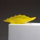 Coupe coquillage en verre murano jaune, luigi mellara, 1970s