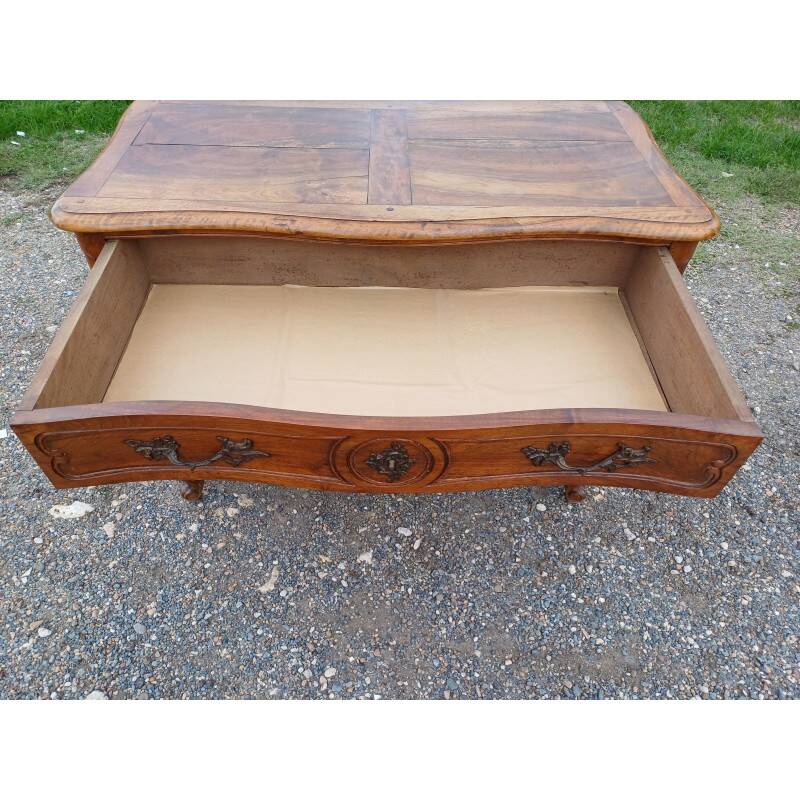 19th century walnut chest of drawers with 3 drawers