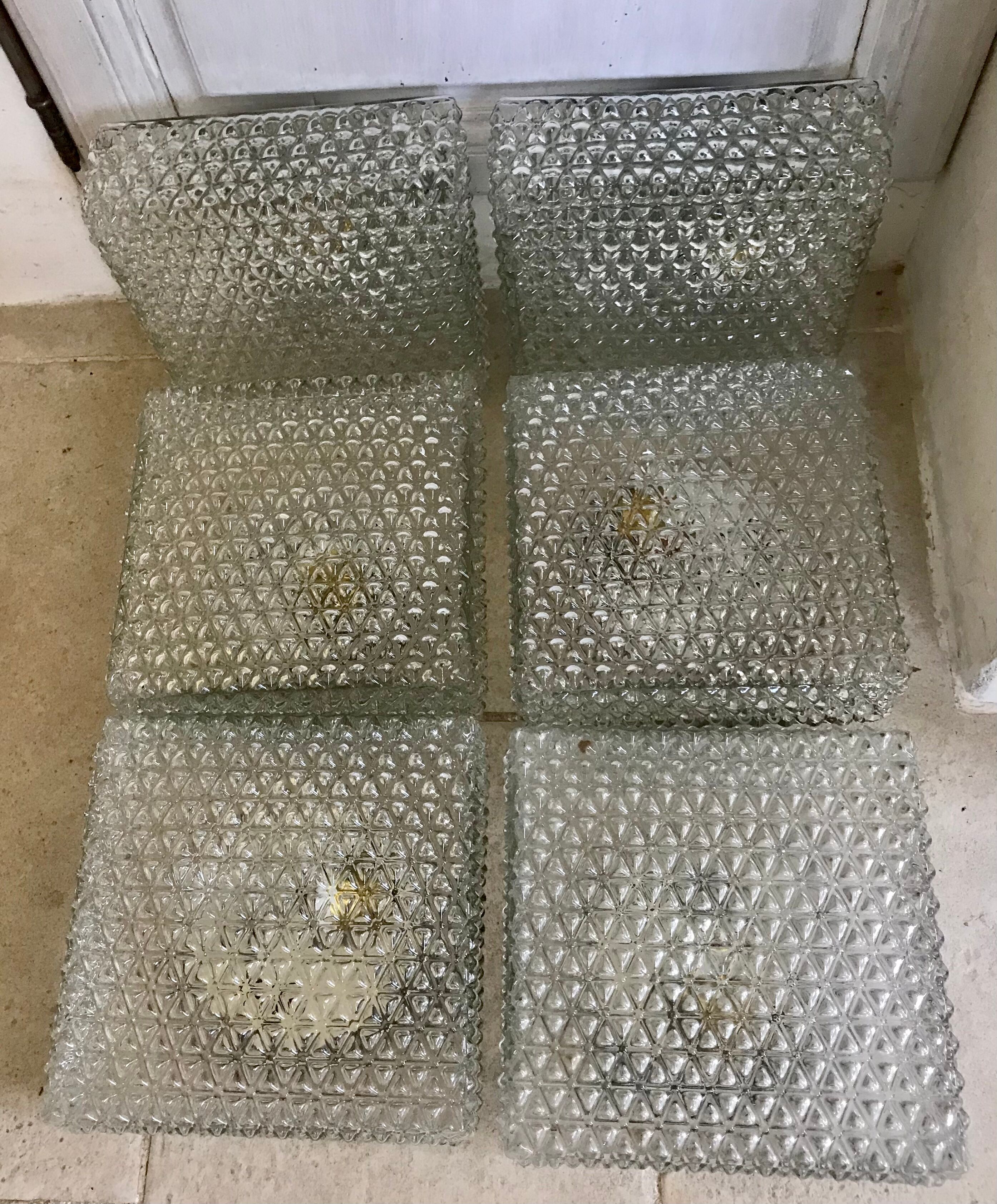 Glass ceiling light 23x23