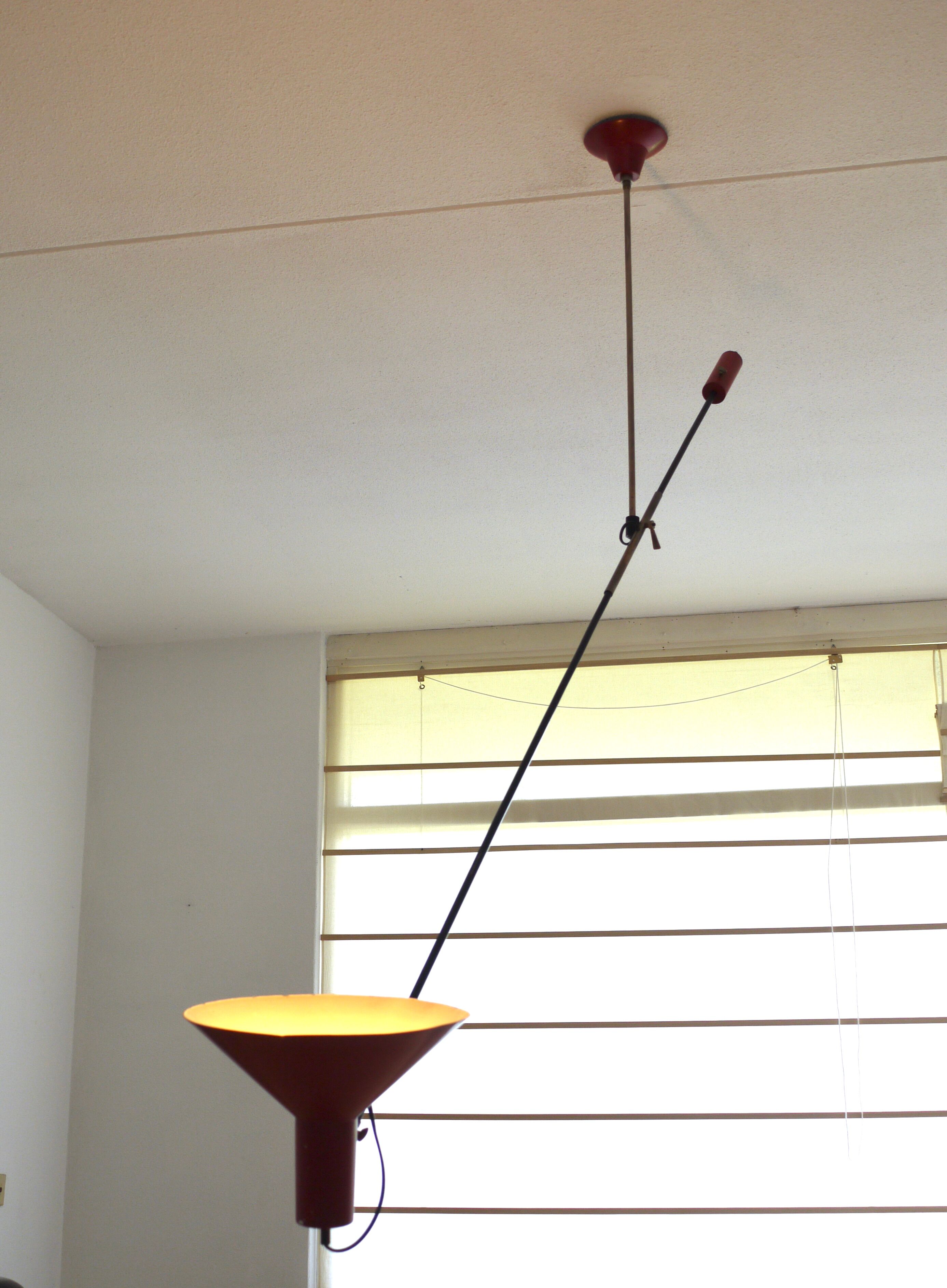 counterbalance ceiling lamp by JJM.Hoogervorst for Anvia. 1950s