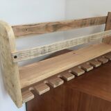 bottle shelf, recycled wooden glasses