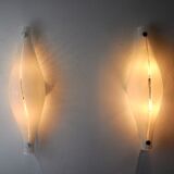 Pair of Cat's Eye wall lamps by Murano Mazzega, blown glass, Italy, 1960