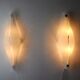 Pair of Cat's Eye wall lamps by Murano Mazzega, blown glass, Italy, 1960