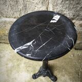 Small pedestal table in marble and cast iron