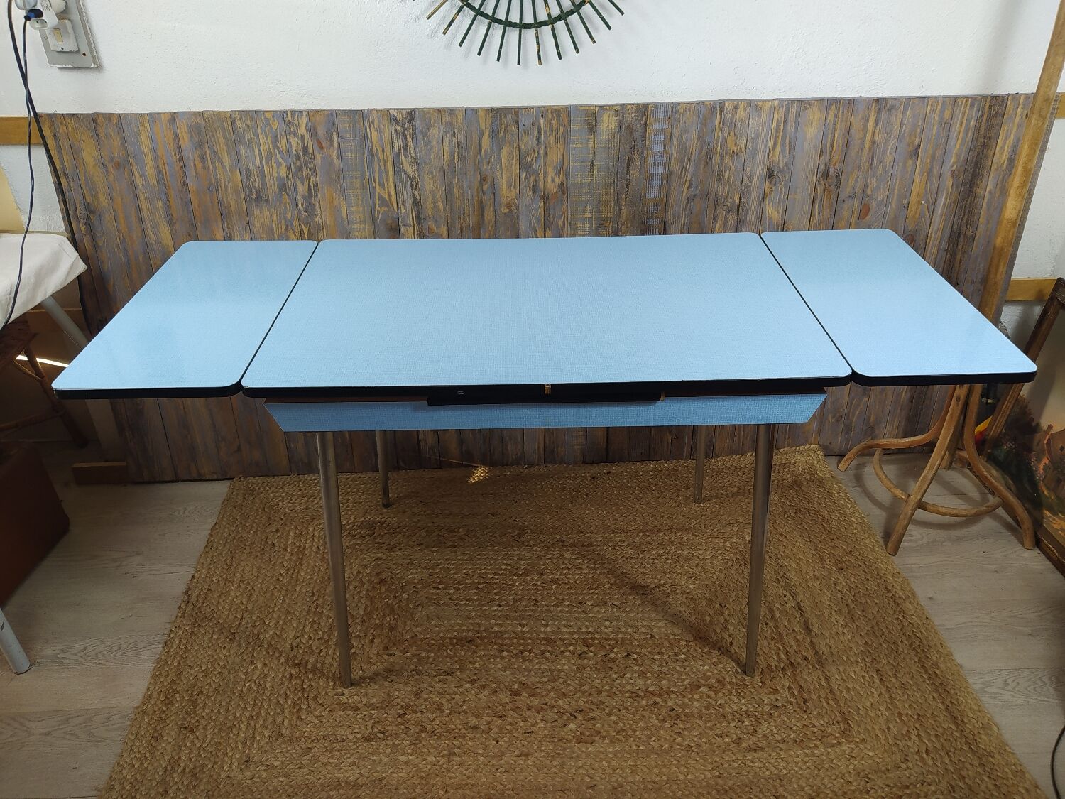 Blue Formica table