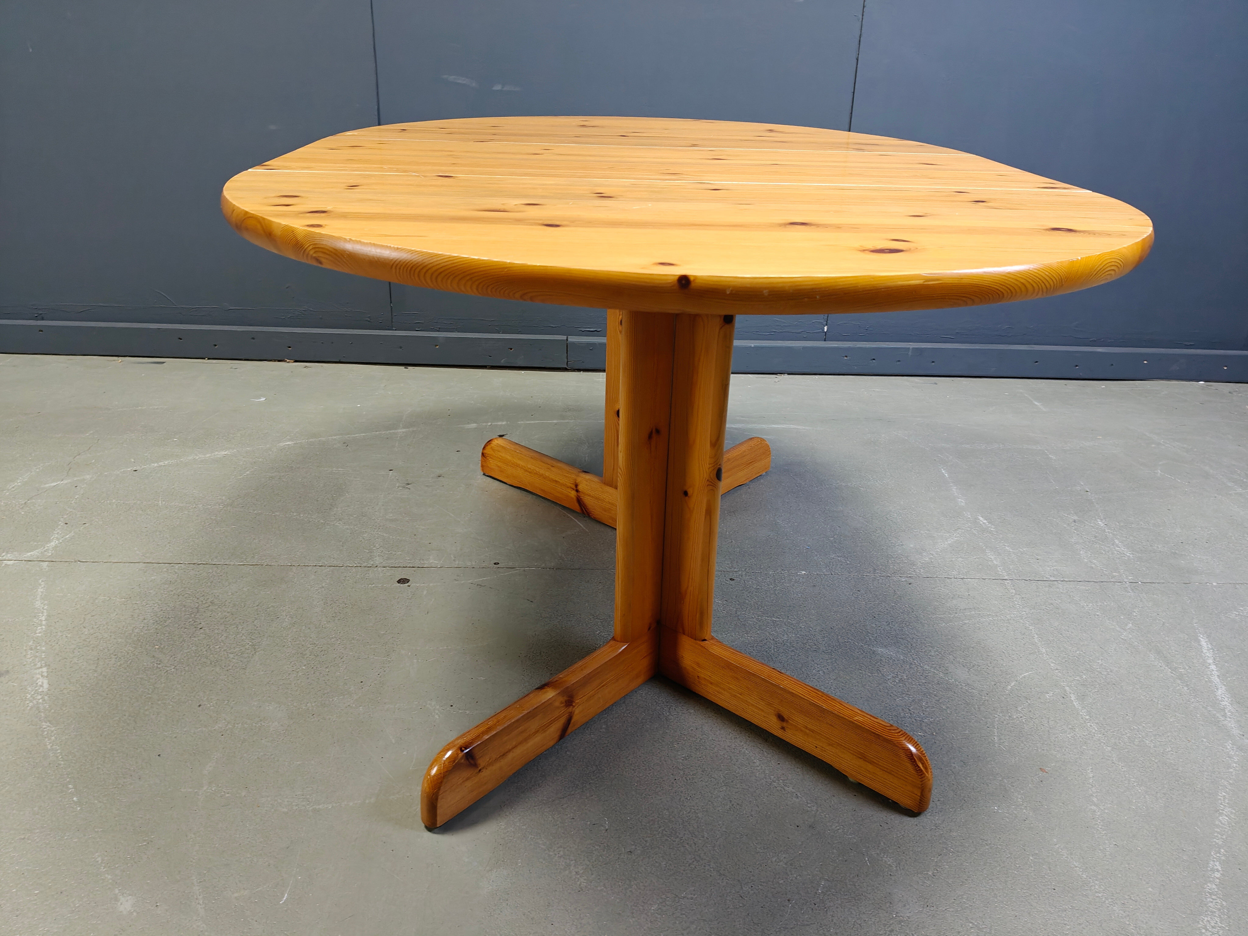 Rainer Daumiller style pine wood dining table, 1970s
