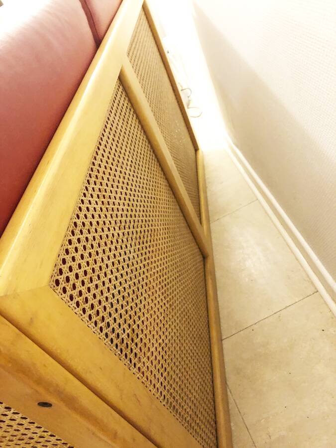 Banquette cannage vintage, 1980