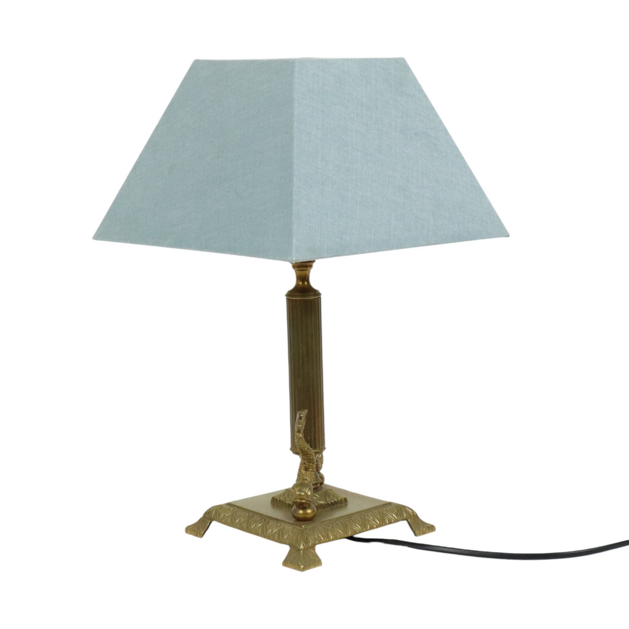 Vintage Brass Table Lamp Mythical Dolphin 41cm