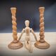 DuO turned wood candle holders