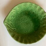 Fish plate in green glazed earthenware Aegitna 1960 Vallauris