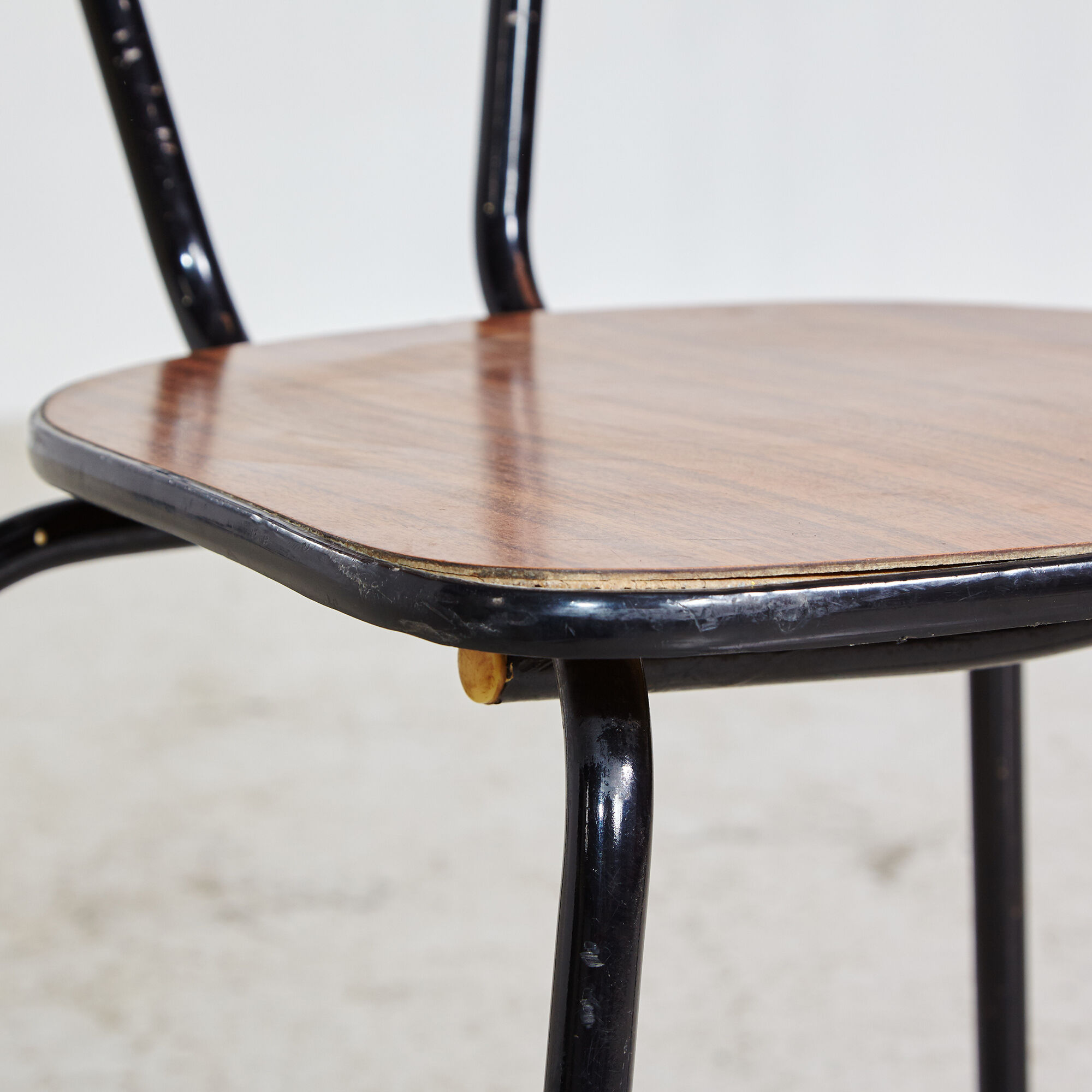 School chair on metal frame