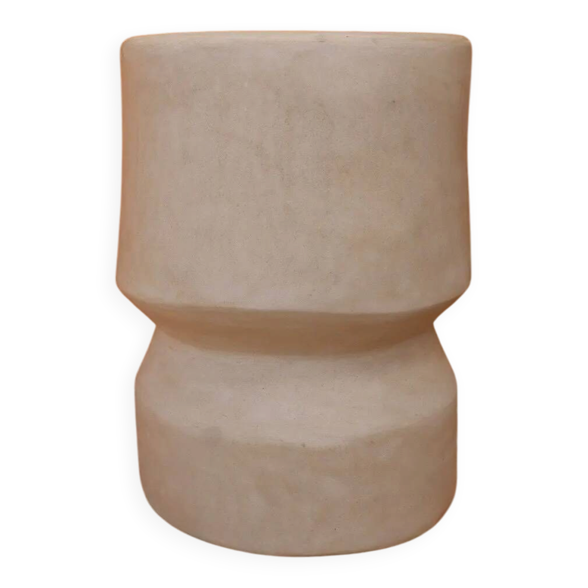Sculptural side table in tadelakt