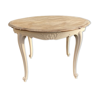 Table Louis XV repainted cream color