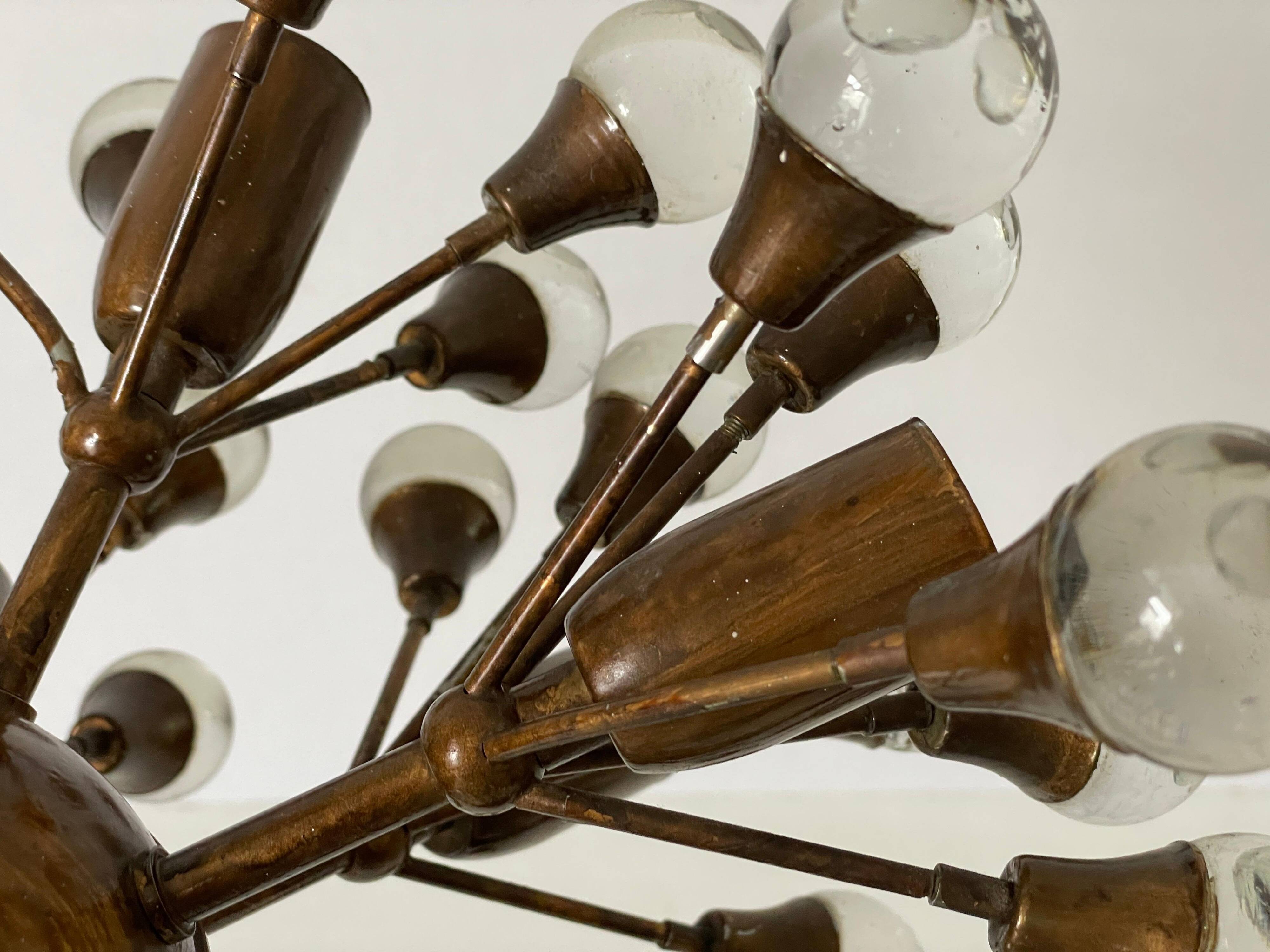Atomic chandelier by Vereinigte Werkstätten München, 1950s, Germany
