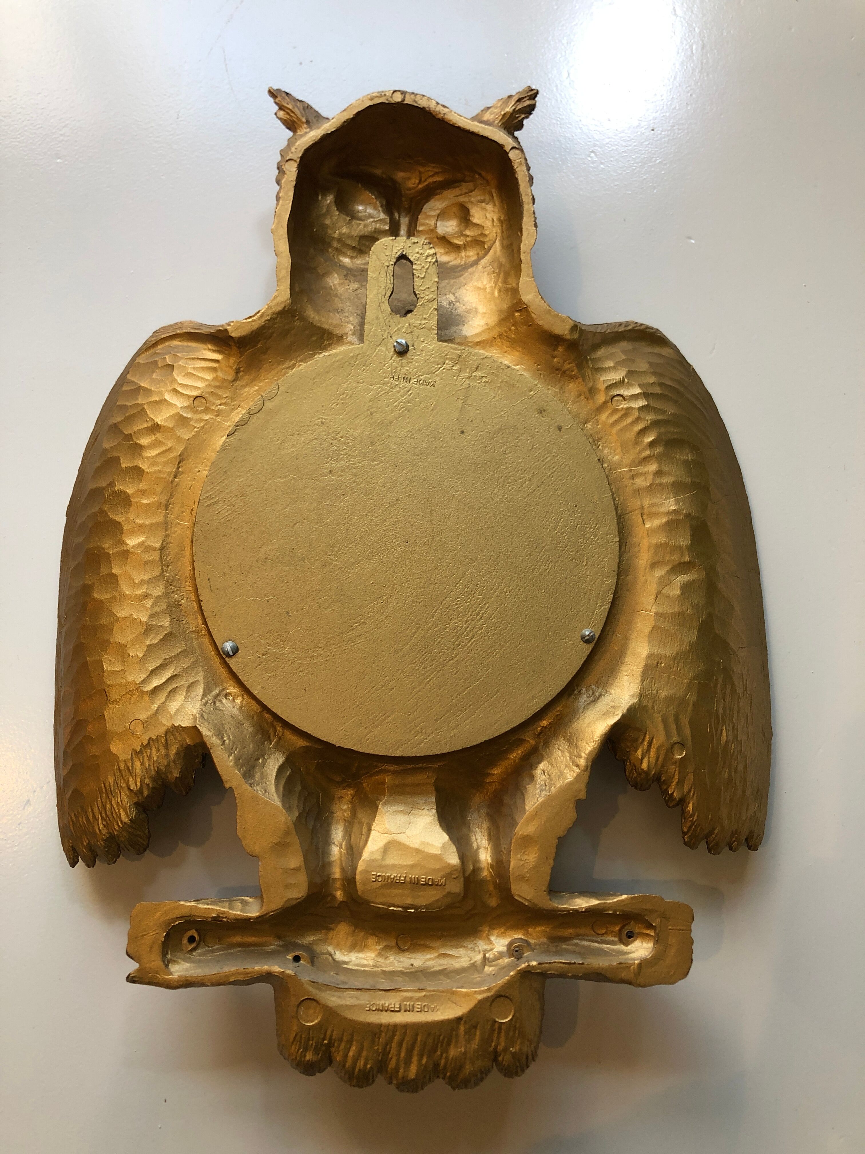 Witch mirror shape vintage owls 28x38cm