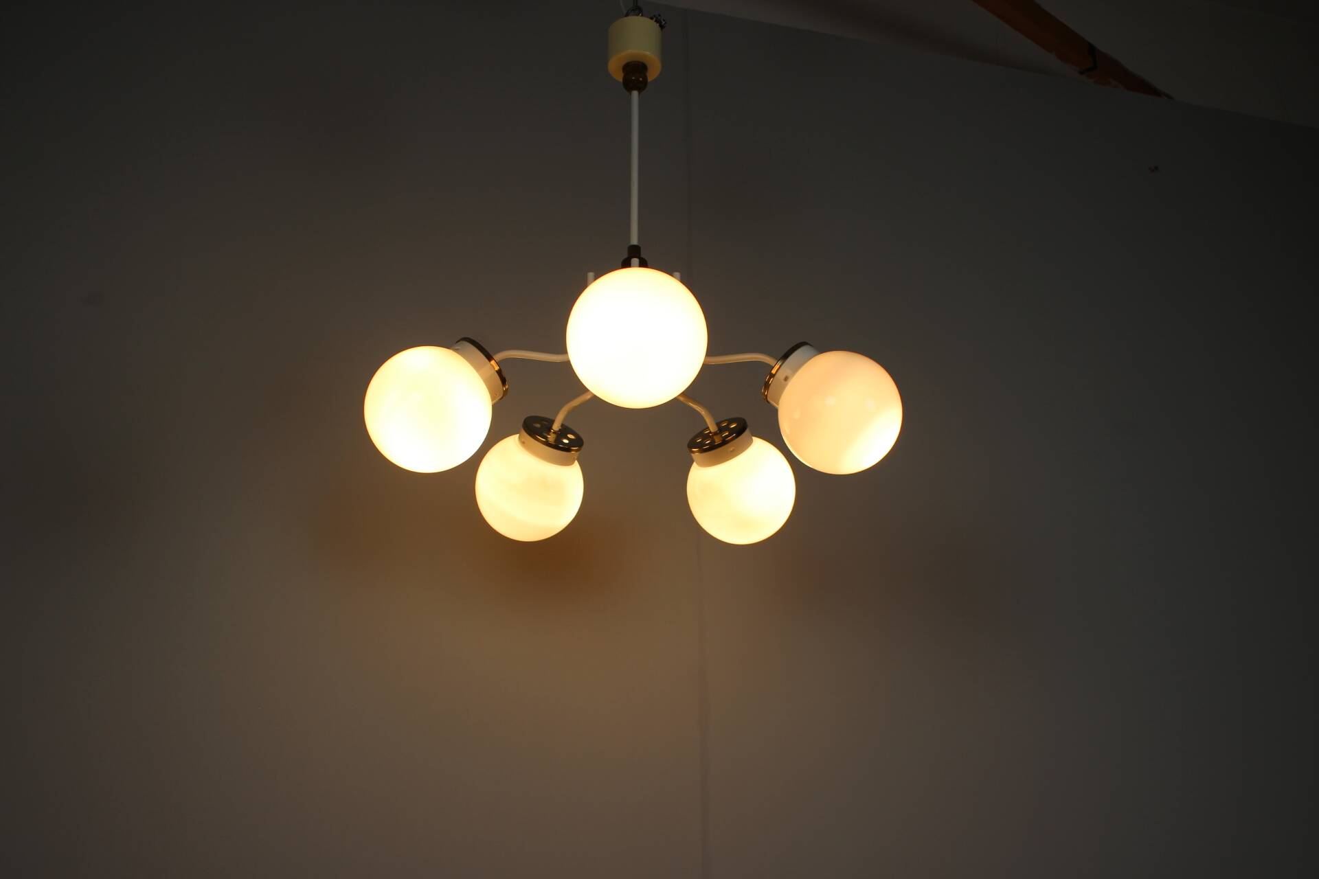 1970s glass chandelier, Czechoslovakia