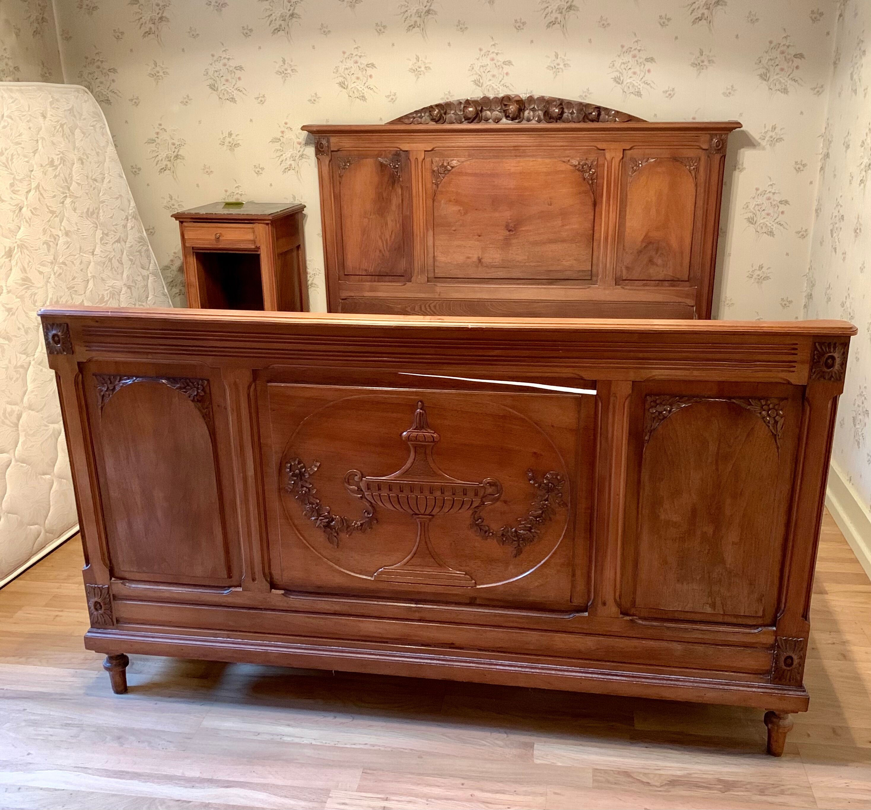 Old walnut bed